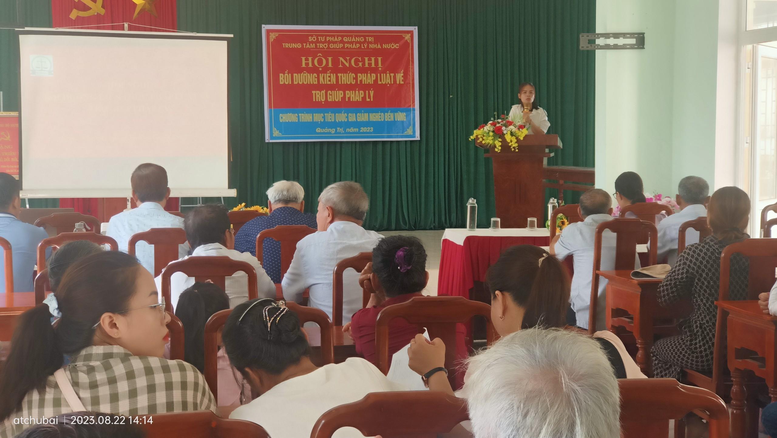 UBND xã phối hợp với Trung tâm trợ giúp pháp lý tỉnh Quảng Trị tổ chức tuyên truyền, phổ biến pháp...